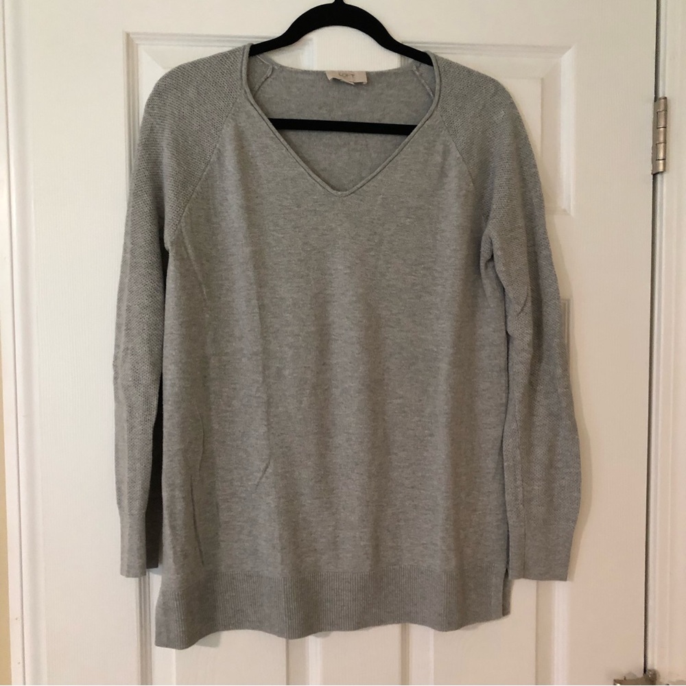 Textured Sleeve Tunic Sweater